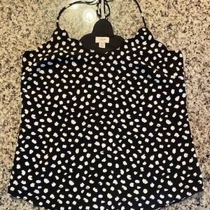 J.Crew Black & White Polka Dot Tank Top Size 2